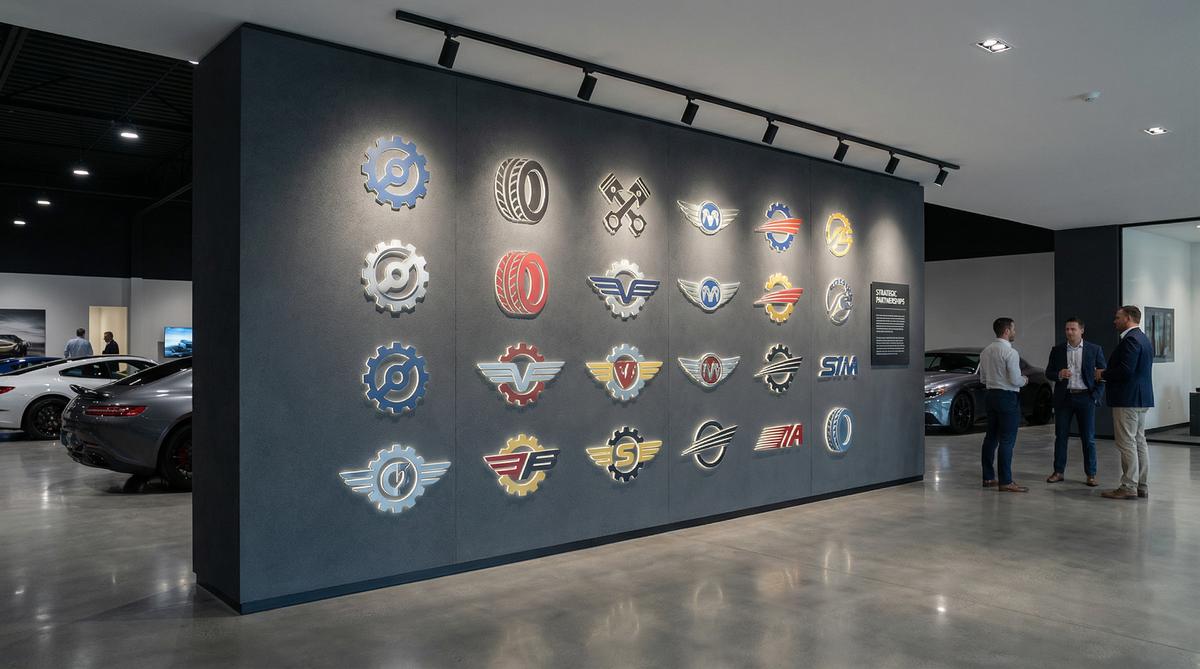 四虎视频合作改装品牌Logo墙